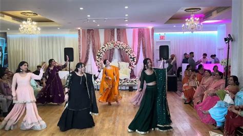 Surprise Punjabi Engagement Dance Performance By Bride And Sisters Youtube