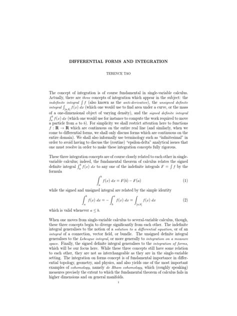 differential forms  differential form integral