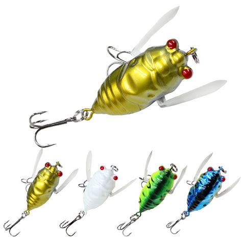 5cm 6g Floating Artificial Cicada Plastic Hard Bait Tackle 3D Eyes Soft