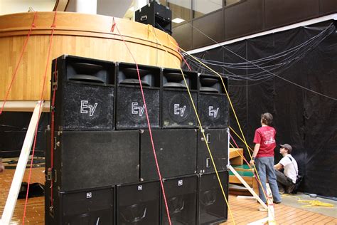 Roping Off The Speakers For The Giant Volcano Leecordova Flickr