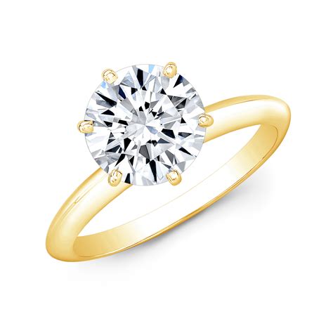 1ct. Round cut Natural Diamond Classic 6 Prong Knife Edge Solitaire ...