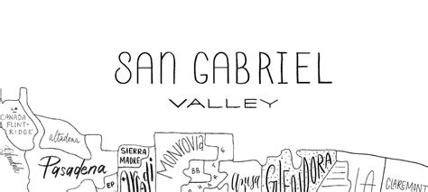 San Gabriel Valley Neighborhood Map Print Handlettered Map | Etsy