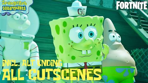 All Cutscenes Incl Alt Ending Spongebob And The Flying Dutchman Fortnite Youtube