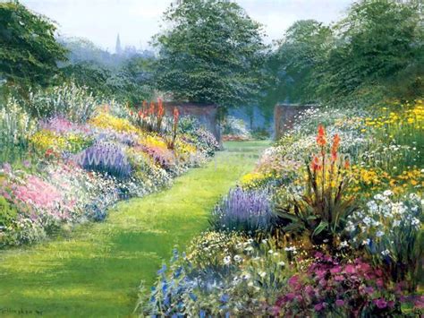 Print Page Realistic Landscape Painting 3 Flower Paintings Garden