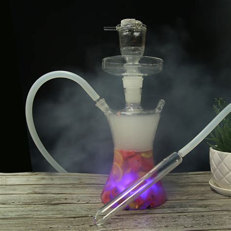 Fruit Shisha Led Glass Russia Hookah Led Art Hookah Big Smoking Separate Down Stem Design Can