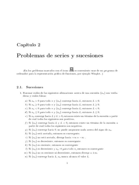 Problemas De Series Y Sucesiones Pdf Objetos Matemáticos Análisis