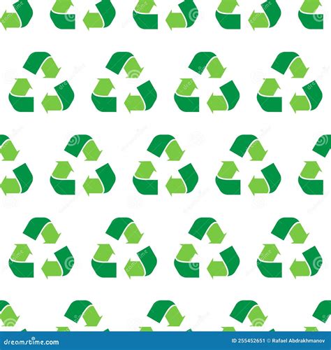 Green Recycle Arrow Icon Seamless Pattern Vector Sign Illustration Eps