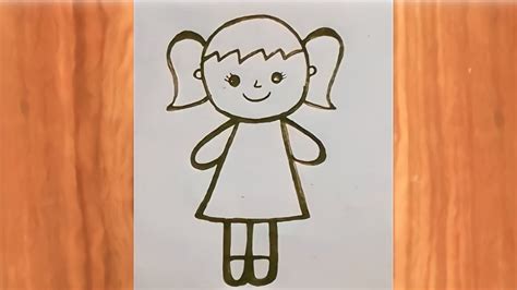 How To Draw A Cute Doll Drawing Super Easy Drawing Of A Doll For