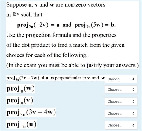 Solved Suppose U V And W Are Non Zero Vectors In R Such Chegg