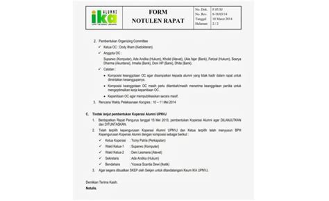 Detail Contoh Notulen Rapat Kantor Koleksi Nomer 7