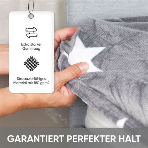 Warme Spannbettlaken Pl Sch Cashmere Touch Sterne Bettlaken