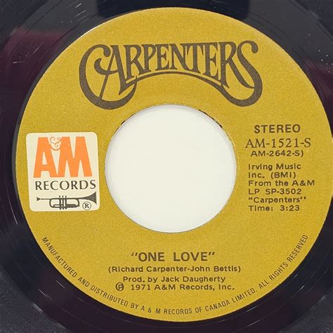 Carpenters I Won T Last A Day Without You One Love 45 RPM Vinyl