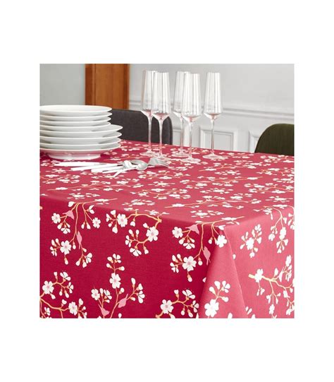 Nappe En Coton Enduit Cerisier Bordeaux Fleur De Soleil