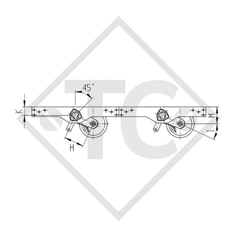 Essieu tandem freiné 3500kg BASIC type d essieu 2xB 1800 Trailer