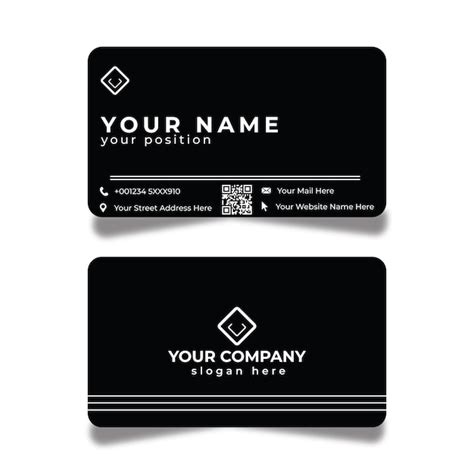 Premium Vector Black Business Card Modern Design