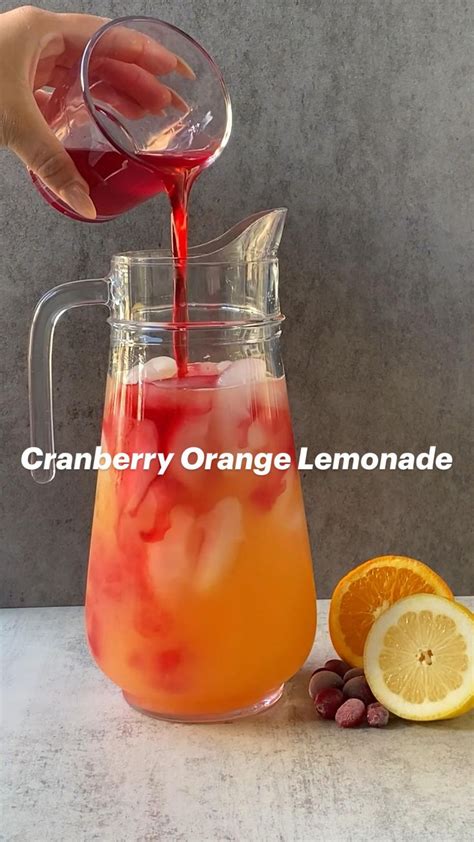 Cranberry Orange Lemonade Non Alcoholic Drinks Drink Recipes Nonalcoholic Alcohol Drink Recipes