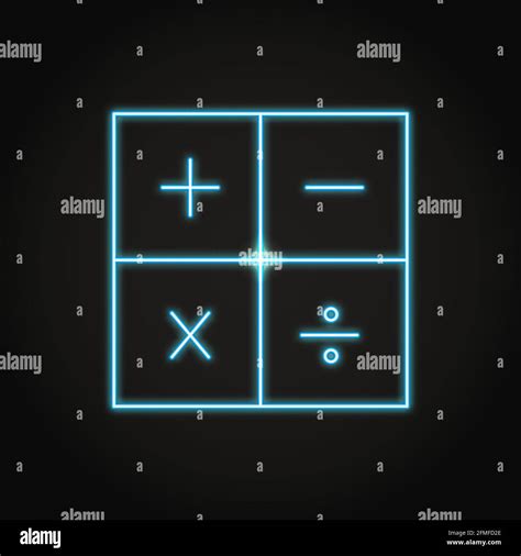 Neon Basic Math Operations Icon In Line Style Mathematical Symbols