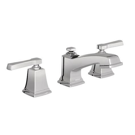 Moen Boardwalk Chrome Widespread 2 Handle Watersense Bathroom Sink Faucet With Drain In The