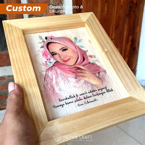 Jual Photowood Cetak Foto Kayu Ukr 26x26cm Kado Ulang Tahun Kado