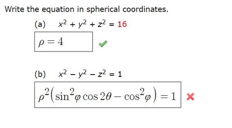 Solved Write The Equation In Spherical Coordinates A X2