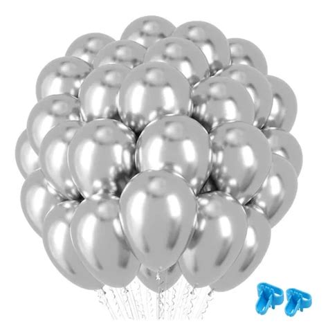 50 Globos De Látex De Metal P Fiestas Y Bodas Dorado Plata Mercadolibre