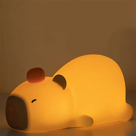 Capybara Veilleuse LED En Silicone Aste Par USB Lampe De Nuit De