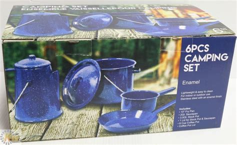 New 6pc Enamel Camping Set