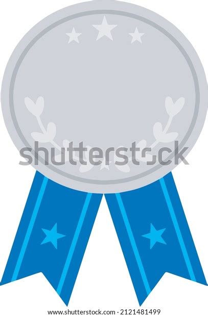 Silver Medal Blue Ribbon Illustration Stock Vector (Royalty Free ...