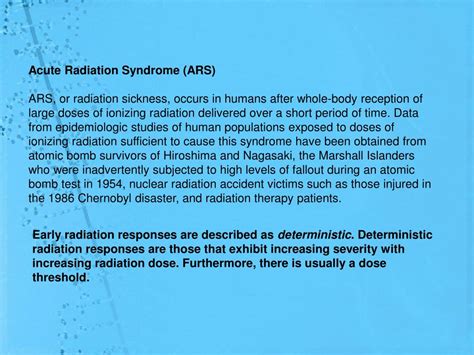 Ppt Acute Radiation Syndrome Powerpoint Presentation Free Download