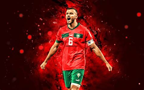 Scarica K Romain Saiss Qatar Nazionale Di Calcio Del Marocco