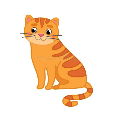 Vector Illustration Of A Cute Orange Cat Stock Vector Illustration Of