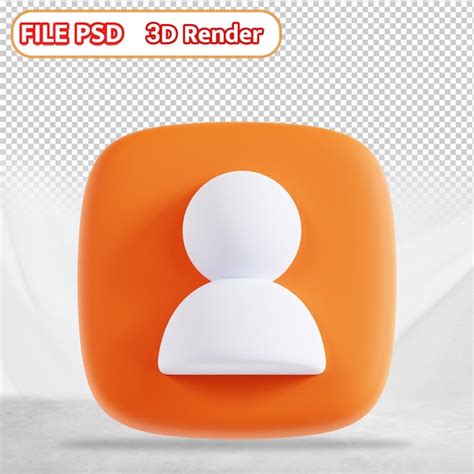 żółta ikona 3d frofile plik PSD Premium