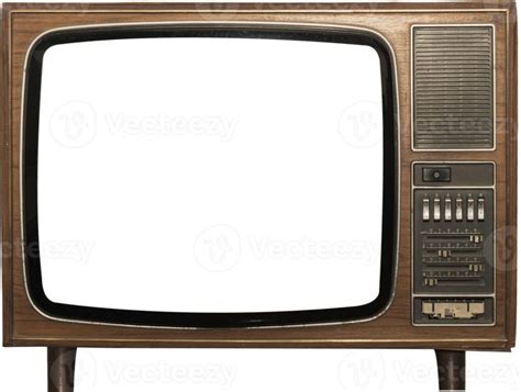 Vintage Television With Cut Out Screen On Isolated In Vintage Tv