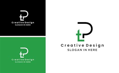 Letra Simples Pt Ou Logotipo Tp Design Vector Vetor Premium