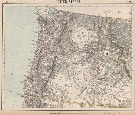 Pacific Northwest Oregon Washington State Idaho Railroads Letts Map