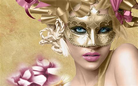 Golden Mask Art Bonito Soft Woman Elegant Graphy Fantasy Gold