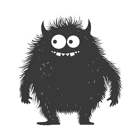 Premium Vector Silhouette Cute Monster Black Color Only Full Body