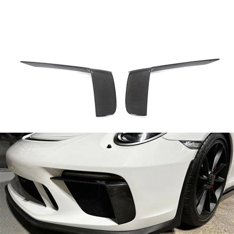 Real Carbon Fiber 991 Gt3 Bumper Front Canards For Porsche 911 991 Gt3 Rs Coupe 2