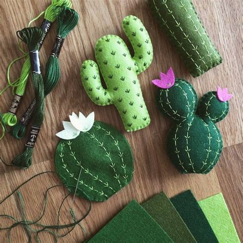 Conjunto De Cactus Mezclado Cactus De Fieltro Decoraci N De Etsy