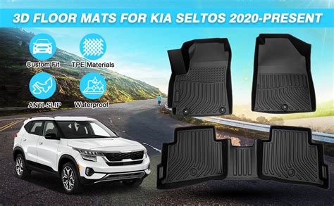 Sunsdrew Floor Mats For 2020 2023 Kia Seltos3pcs Frontandrear Row Car Liner Setall