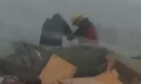 Moment Texas tornado survivor is pulled from flattened home on live TV ...