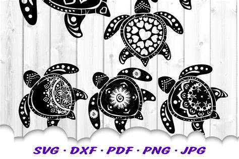 Mandala Sea Turtle Svg Dxf Cut Files Bundle By Cloud9designsvg