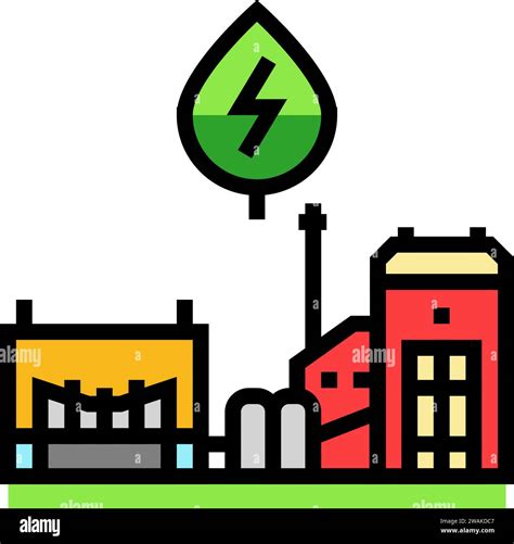 Energy Plant Biomass Color Icon Vector Illustration Stock Vector Image