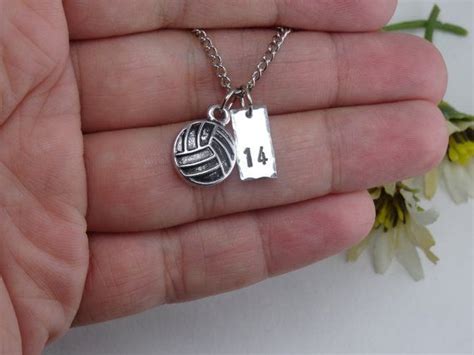 Volleyball Necklace Football Necklace Jersey Number Best Friend