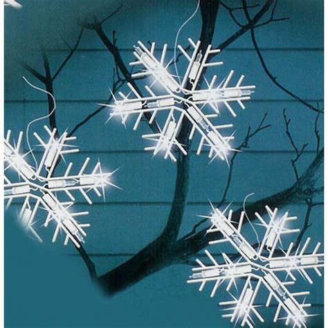 Set of 5 Polar White LED Lighted Snowflake Icicle Christmas Lights ...