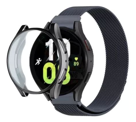 Kit Galaxy Watch 5 Pulseira Magnética Curvada Case Tpu Parcelamento