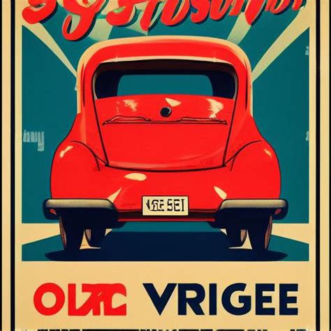 Best AI Photo: Vintage poster advertising a car | Promptify