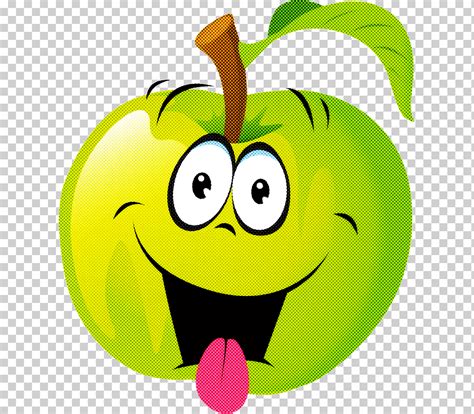 Emoticon Smiley Fruta Vegetal Fresa Verde Amarillo Expresión