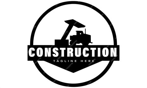 Premium Vector | A black and white logo that says construction on it.