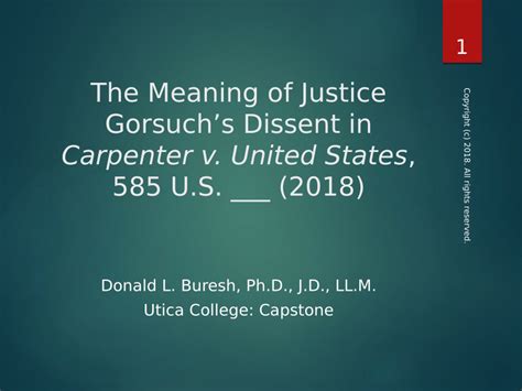 Pdf The Meaning Of Justice Gorsuchs Dissent In Carpenter V United